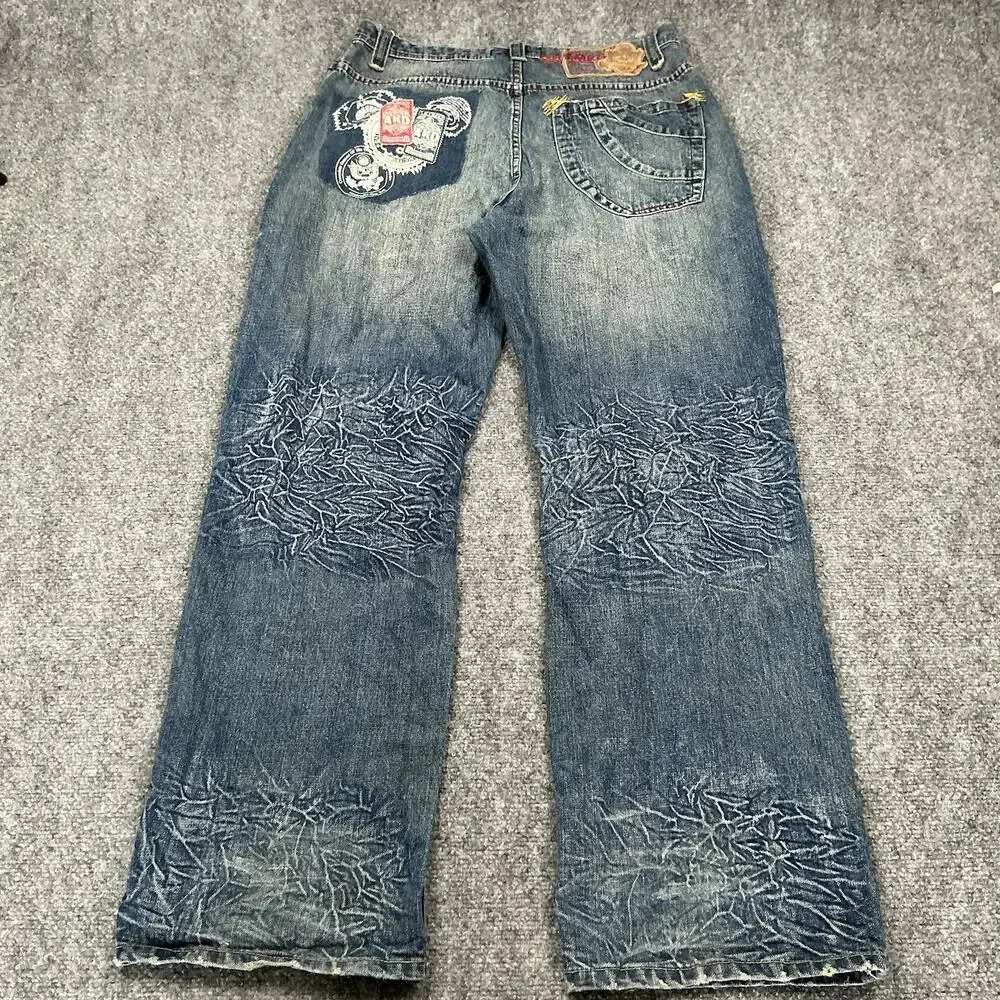 Akademiks Y2K Hip Hop Baggy Skate Denim Men’s Size 34